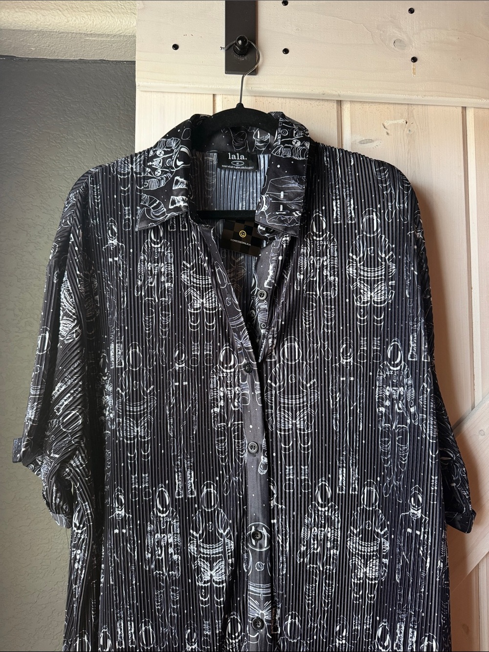 Dressed in LALA So Far So Good Plisse dress in Astronauts - NWT! - Picture 4 of 9